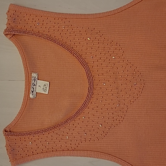 Mod o Doc Sherbert Beaded Neckline Ribbed Tank Top - Picture 3 of 10